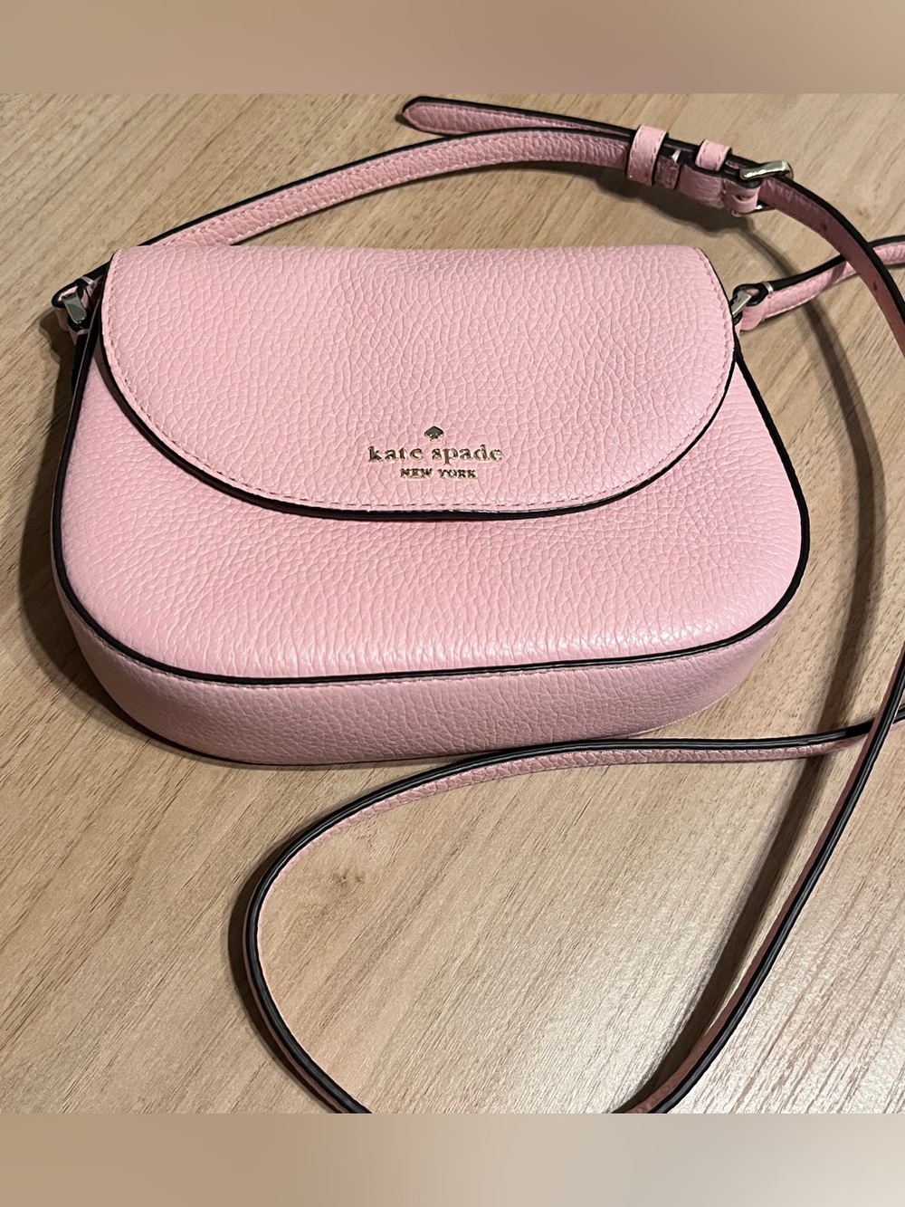 Kate Spade Blush Pink Pebbled Leather Crossbody Bag